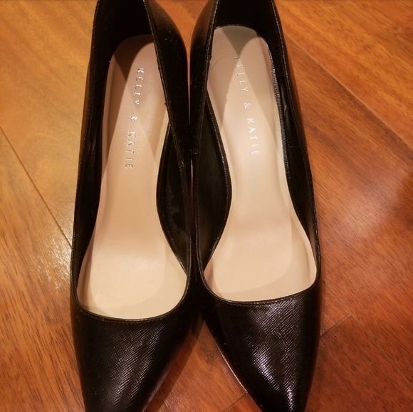 Kelly & Katie Shoes - 🍉 Kelly & Katie Tessa Black Shiny Heels Pumps
